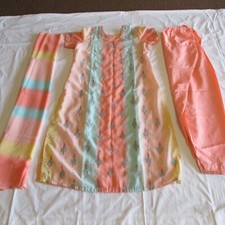 PINK Blue SILVER STUNNING Salwar Kameez SUIT Sari EXOTIC OUTFIT 3P PUNJABI DRESS
