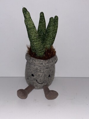Jellycat I Am Silly Succulent Aloe 9'' Smiling Pot Plant Plush Stuffed NEW NO TAG
