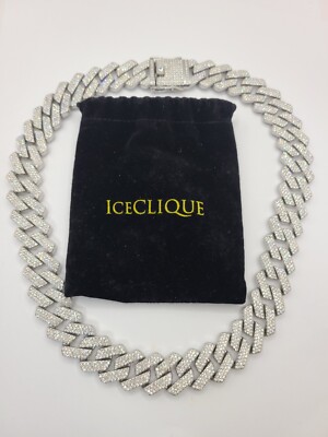 IceClique 19MM Prong Cuban Chain 22 inch White Gold Plated