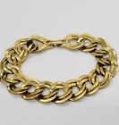 Monet Gold Tone Double Ring Chain Link Bracelet Signed 7.25 in 80's style