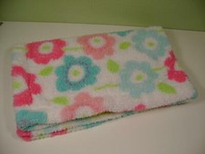 LITTLE MIRACLE REVERSIBLE SOFT FLUFFY PLUSH FLOWERS PRINT SHERPA BABY BLANKET