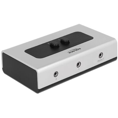 DeLOCK Umschalter Klinke 3,5mm 2 Port manuell bidirektional, Switch, grau