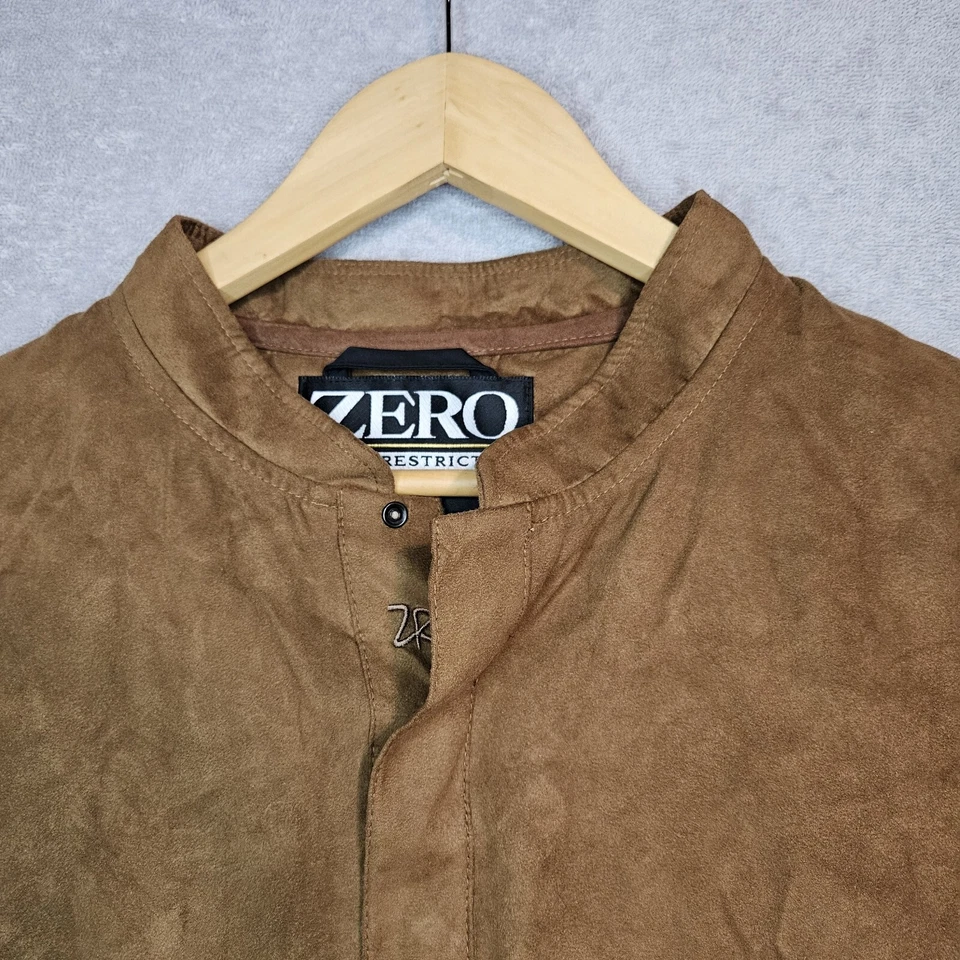 Zero Restriction Golf Outerwear Vest Mens Large Microsuede Brown Pockets - Image 4 of 4