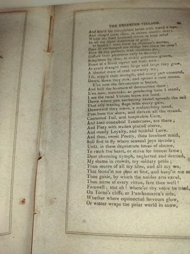 1845 "Goldsmith" Poems, Plays, and Essays by Oliver Goldsmith paded cover 1845 - Picture 10 of 11