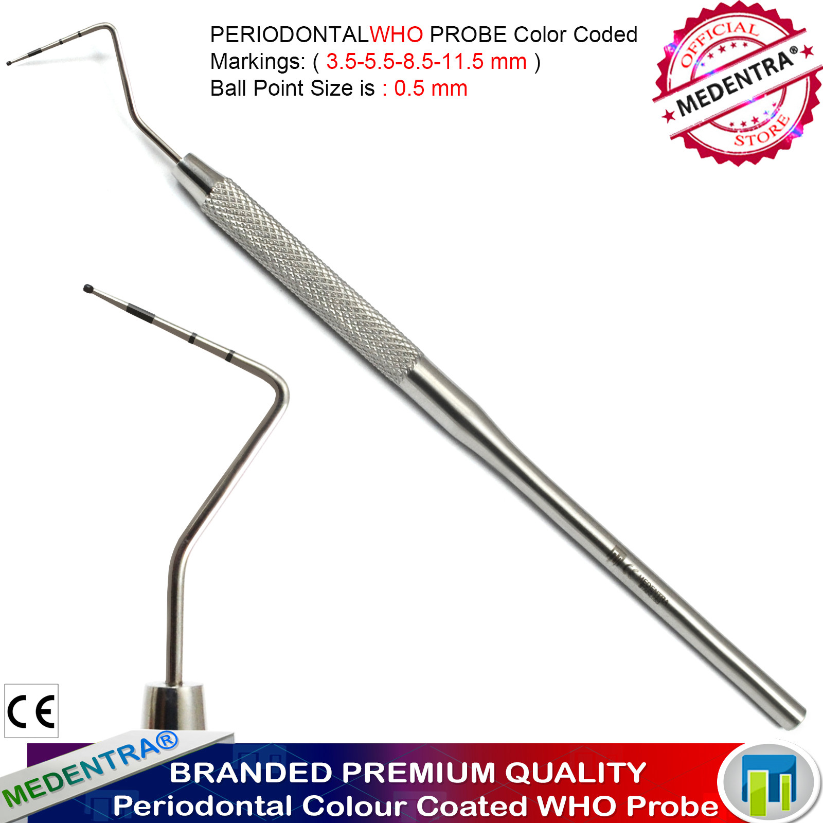 Dental Basic Examination Probes Periodontal Williams Probe Cp11 WHO BPE Marking eBay