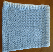 Handmade Crocheted Baby Afghan Blue and White