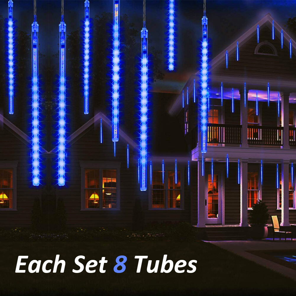 192LED Meteor Shower Rain Lights Icicle Snowfall Lights Outdoor
