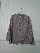 Marla Wynne Open Front Topper Cover Up Jacket Sz L Textured Viscose Blend