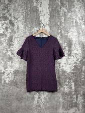 Madewell Dress 4 Womens Blue Red Silk Short Sleeve Tunic