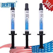 DENTEX Dental Flowable Medium Flow Light Cure Composite Resin A1 A2 A3 3g/Syring