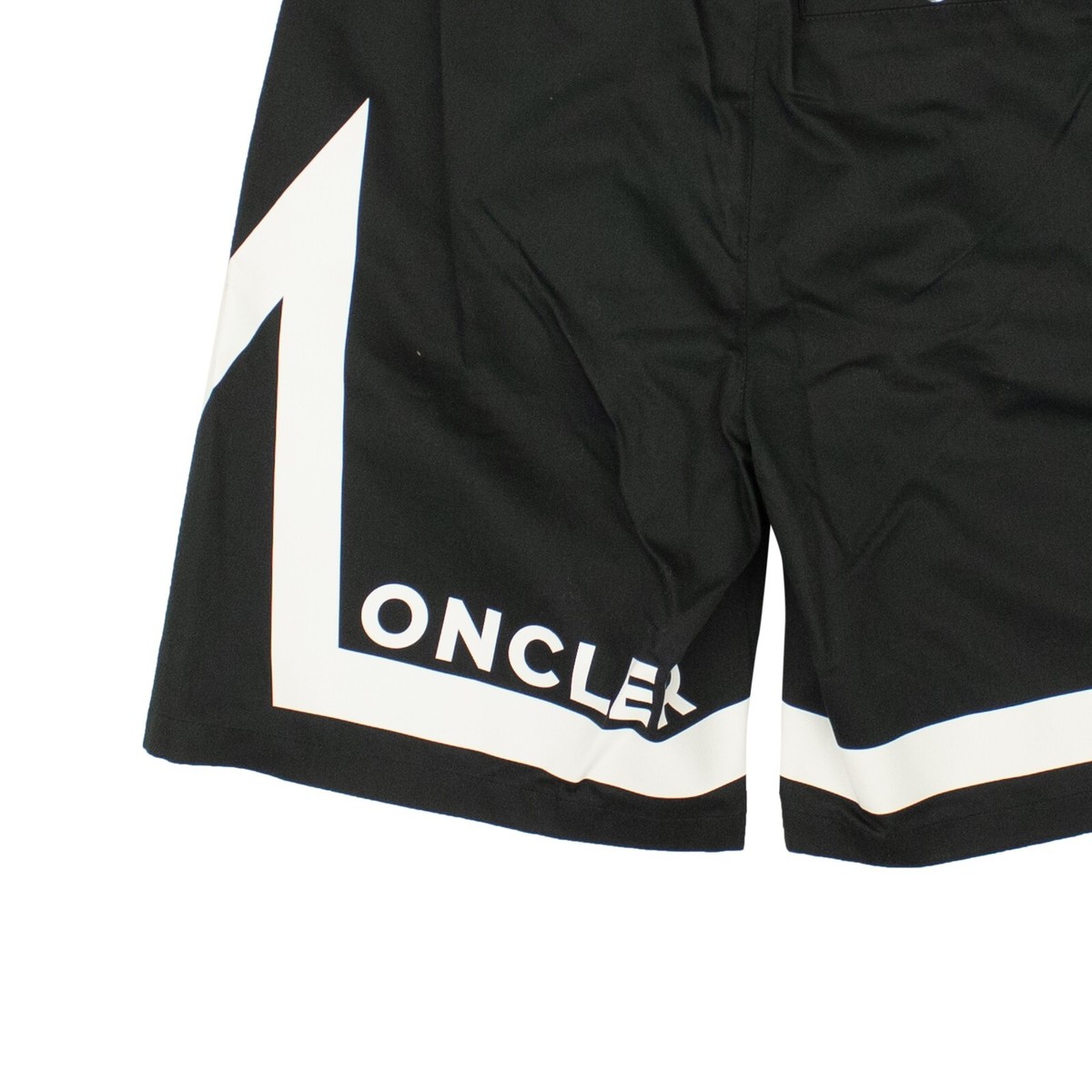 Moncler K10918G00051899V4998 関税送料込 NWT MONCLER Black Cotton Graphic Bermuda Shorts Size 46 $850