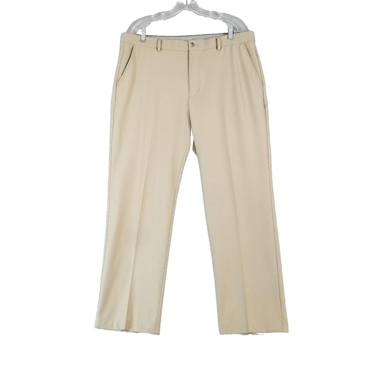 Greg Norman golf pants men's 38x30 beige tan dry fit flex stretch