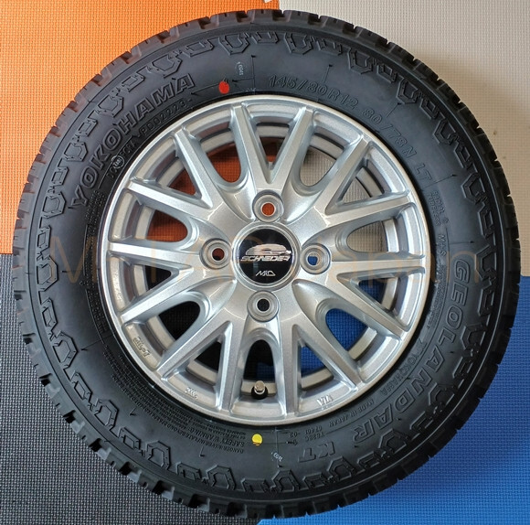 Yokohama Y828C 145/80R12 SQ27 SL 12x4.0 Tires Wheels