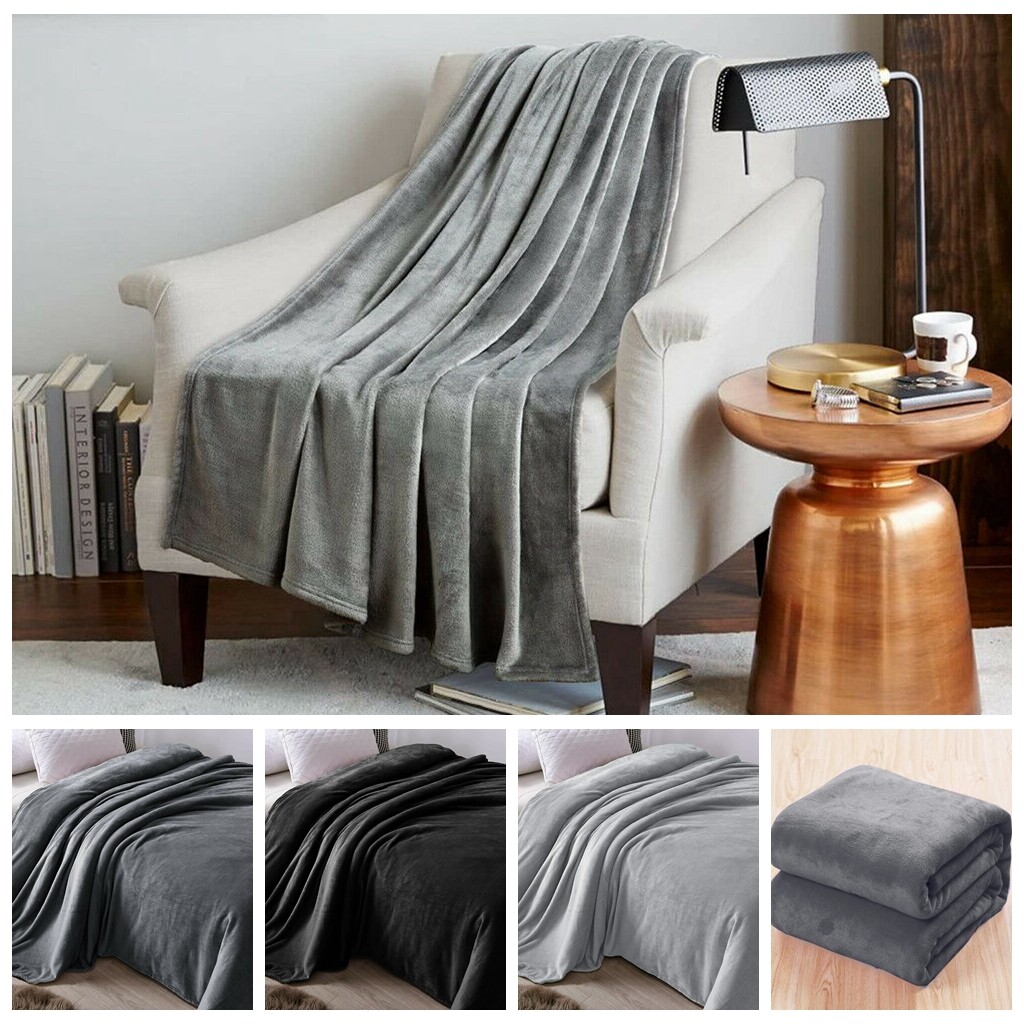 Large Faux Fur Blanket Bed Sofa Throw Luxury Thin Mink Fleece Heavy Blankets UK eBay