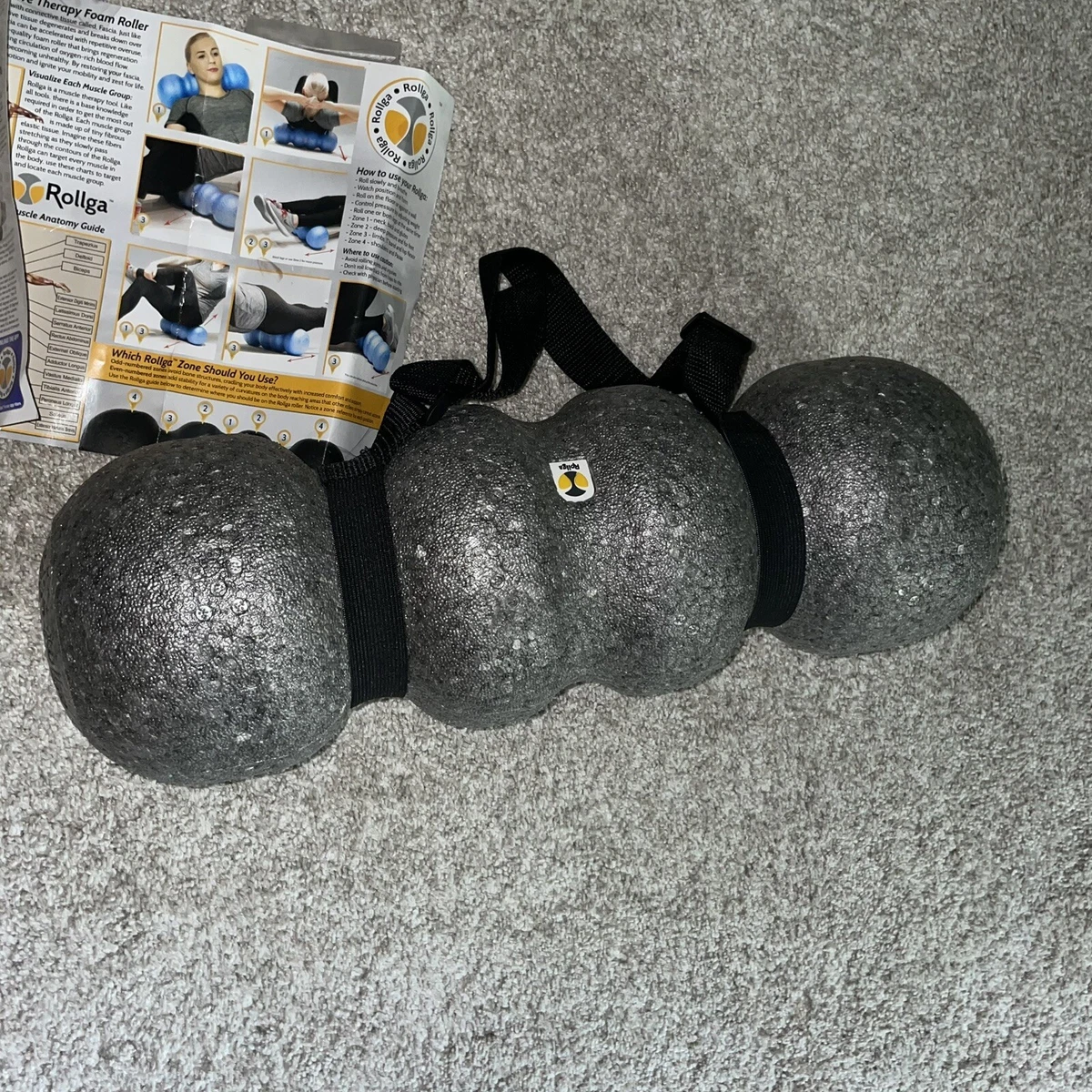 Rollga Foam Roller Deep Tissue Massage Trigger Point Release. Silver