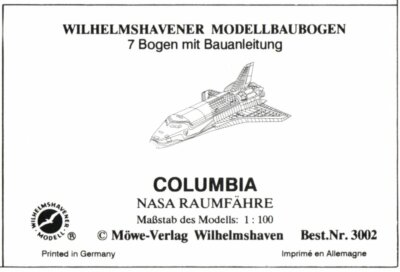 Wilhelmshavener Modellbaubogen 3002 - Nasa Space Shuttle Columbia - 1:100