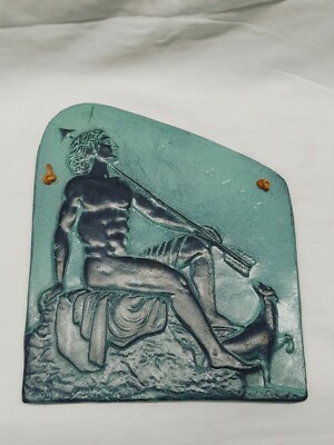 Vintage Greek Mythology Cephalus With Hound Laelaps 3D Ceramic