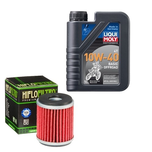 Beta RR 125 LC Enduro CBS Farbe Rot 20, LIQUI 10W-40 Off. 1L, HiFlo Ölfilter Set - Bild 1 von 1