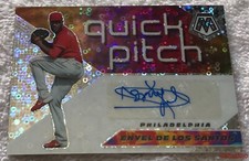 2021 Panini Mosaic ENYEL DE LOS SANTOS #QPA-ES Quick Pitch Autograph Phillies