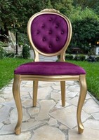 Casa Padrino Luxus Barock Esszimmer Stuhl Lila / Gold - MöBel