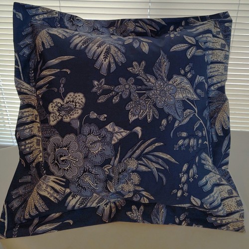 RALPH LAUREN CUSTOM LONG POND TROPICAL FLORAL FABRIC SHAM FOR PILLOW 16" X 16"