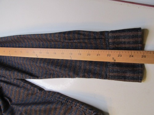NWOT COASTAL Bolsa Button Up Shirt Men Size M Blue Brown Stripes Modern Slim Fit - Picture 14 of 15