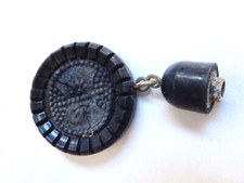 Vintage Antique black Celluloid dress button clasp buckle part for crafts