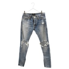 FEAR OF GOD BUTTON FLY DAMAGE DENIM PANTS INDIGO Used