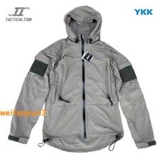 PCU L5 Tactical Nylon SoftShell Zipper Hoodie Coat Hiking Waterproof Gray Jacket
