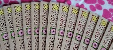 Vintage Chinese Sandalwood Delicate Carved Folding Hand Fan Colors Pink Yellow