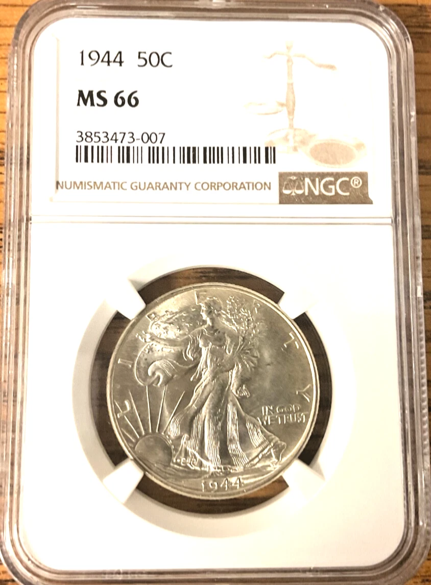 1944 Year Grade MS 66 Liberty Walking Half Dollars (1916-1947) for