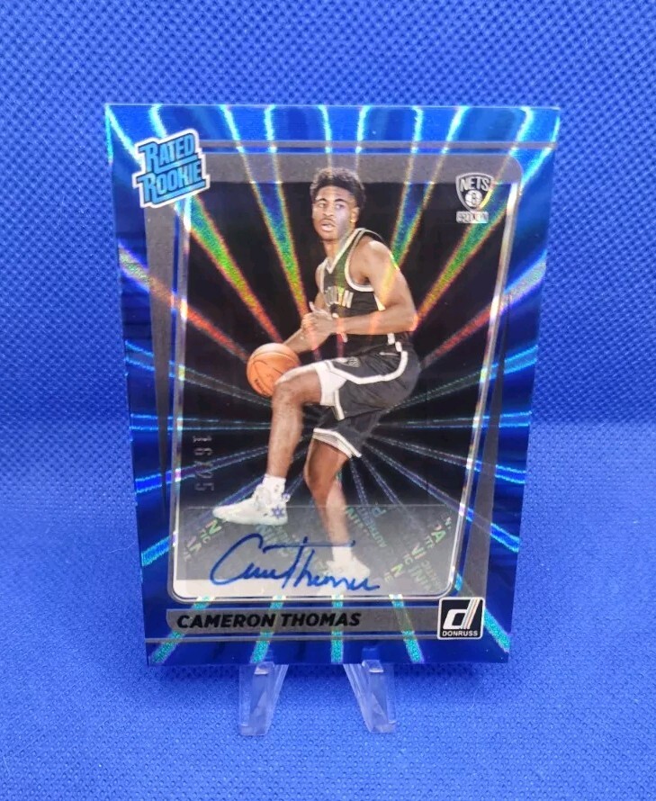 2021-22 Panini Donruss Cameron Thomas RC Rated Rookie Holo Blue