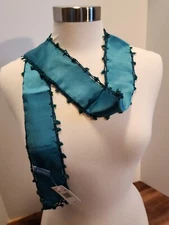 Nine West Green Sash Beaded Scarf NWT