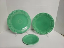 Vintage Fiestaware Original Green Plates Dinner Lunch Dessert Snack 1936-1940s