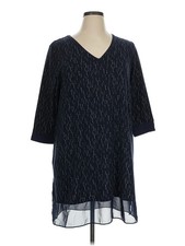 Simply Vera Vera Wang Women Blue Casual Dress XL