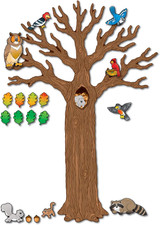 Carson Dellosa Woodland Bulletin Board Set-Seasonal Tree Cutout with Forest ...