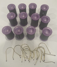 Lot of 12 Conair Ion Shine Purple Flocked Replacement Rollers / Curlers  Clips