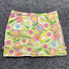 Vintage Lilly Pulitzer Skirt Womens Size 4 Stretch Yellow Flowers Beach Hippie