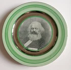 OLD PORTRAIT PLATE KARL MARX LIMOGES