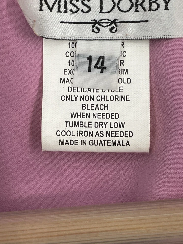 Miss Dorby Womens Size 14 Two Piece Dress and Jacket Suit Pink and Black Classic - Image 4 of 4