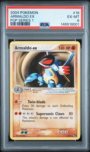 2004 POKEMON POP SERIES 1 #16 ARMALDO EX PSA 6
