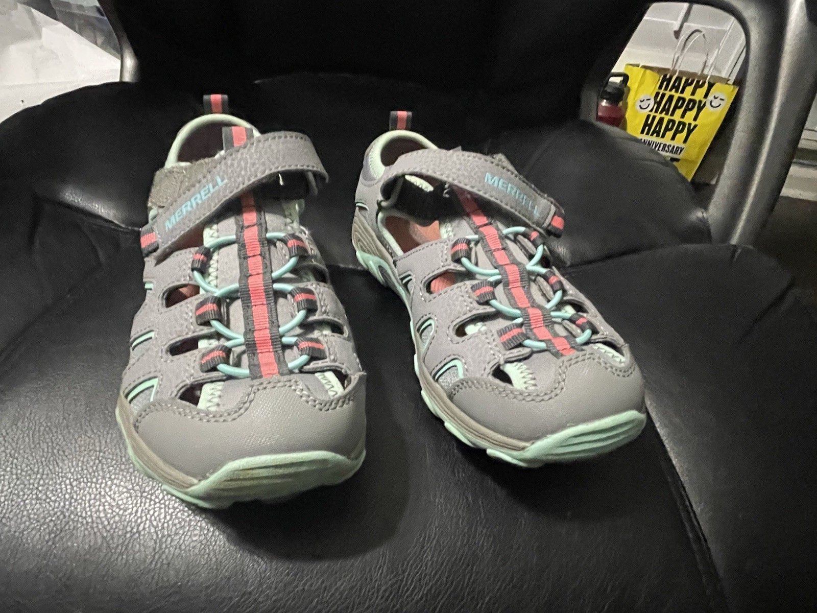 Merrell Kids Hydro H2O Hiker grigio acqua sandalo antiscivolo pelle e rete taglia 2 m