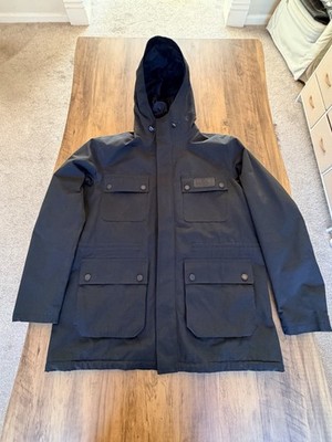 Barbour International Endo wasserdichte Jacke, schwarz, mit Kapuze Größe XL