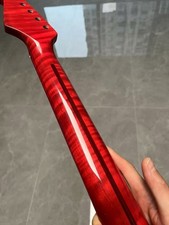 AAAA New Red Gloss Flame Maple Electric Guitar Neck 22 Frets 25.5inches