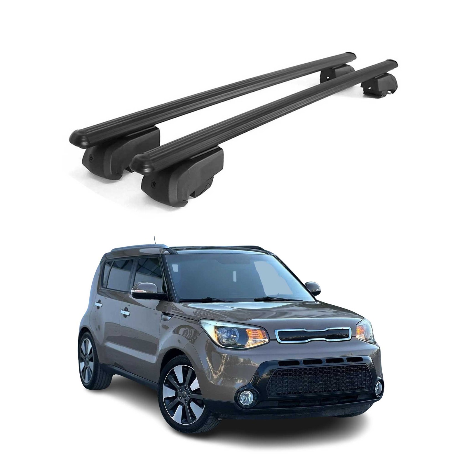 Barres de toit pour Kia Soul 2014-2019 idéales pour coffre de toit et ski