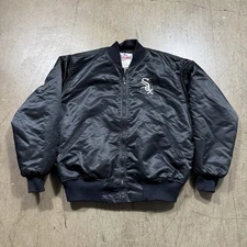 Vintage 90s Game Sportwear Chicago White Sox Jacket Bomber Satin Mens Size Large
