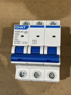  CHiNT NXB-63 C63 3 Pole Circuit Breaker  400V 50Hz, New Free Shipping 