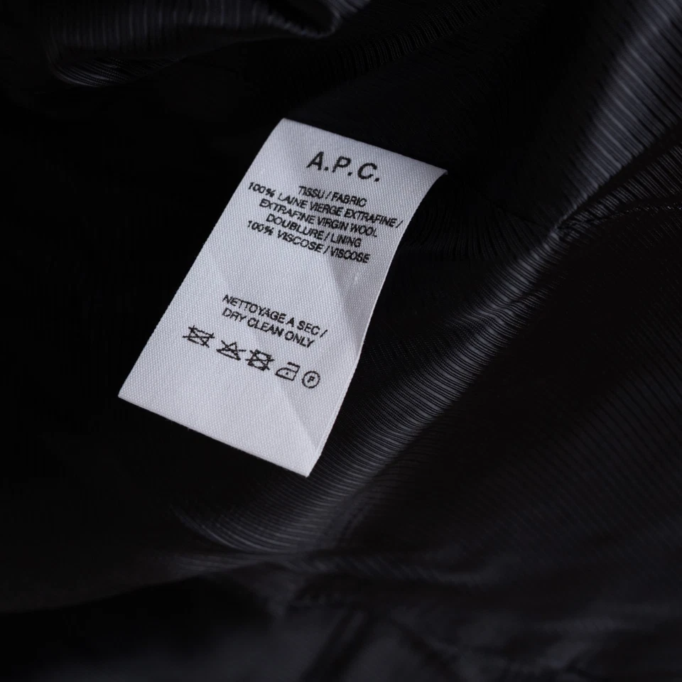 A.P.C. Blazer Off Black Wool Basket Weave Slim Fit Serges Jacket - Image 4 of 4