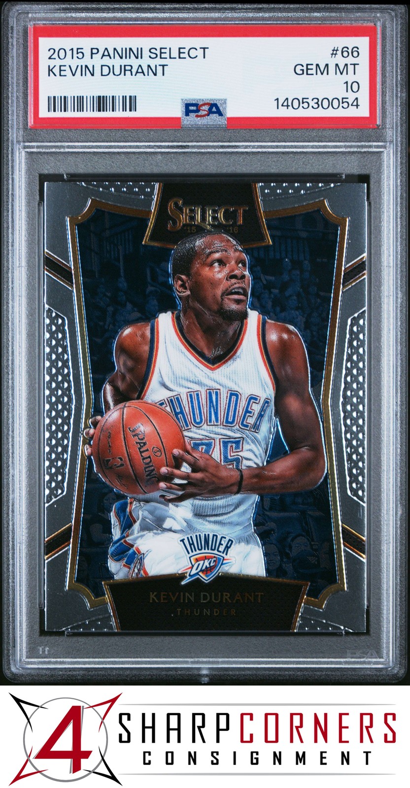 2015 PANINI SELECT #66 KEVIN DURANT THUNDER PSA 10
