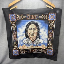Vintage Native American Bandana Buffalo Southwest Aztec Made In USA RN 16463